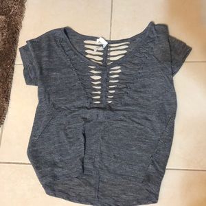 grey cutout party shirt